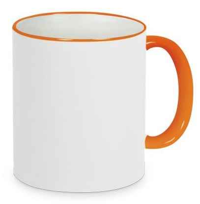 Keramiktasse RIM HANDLE 11oz orange