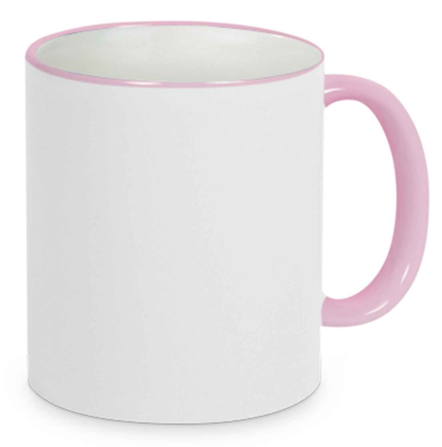 Keramiktasse RIM HANDLE 11oz rosa