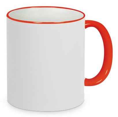 Keramiktasse RIM HANDLE 11oz rot