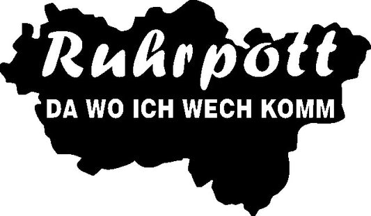 Aufkleber Kontur Ruhrpott Da wo ich wech komm