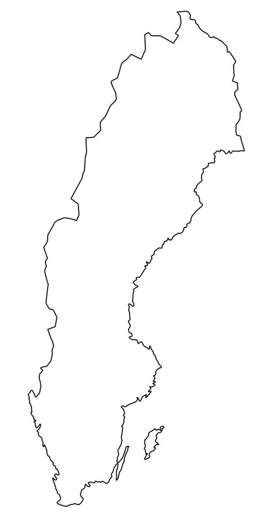 Aufkleber Vinylfolie Kontur Umriss Schweden