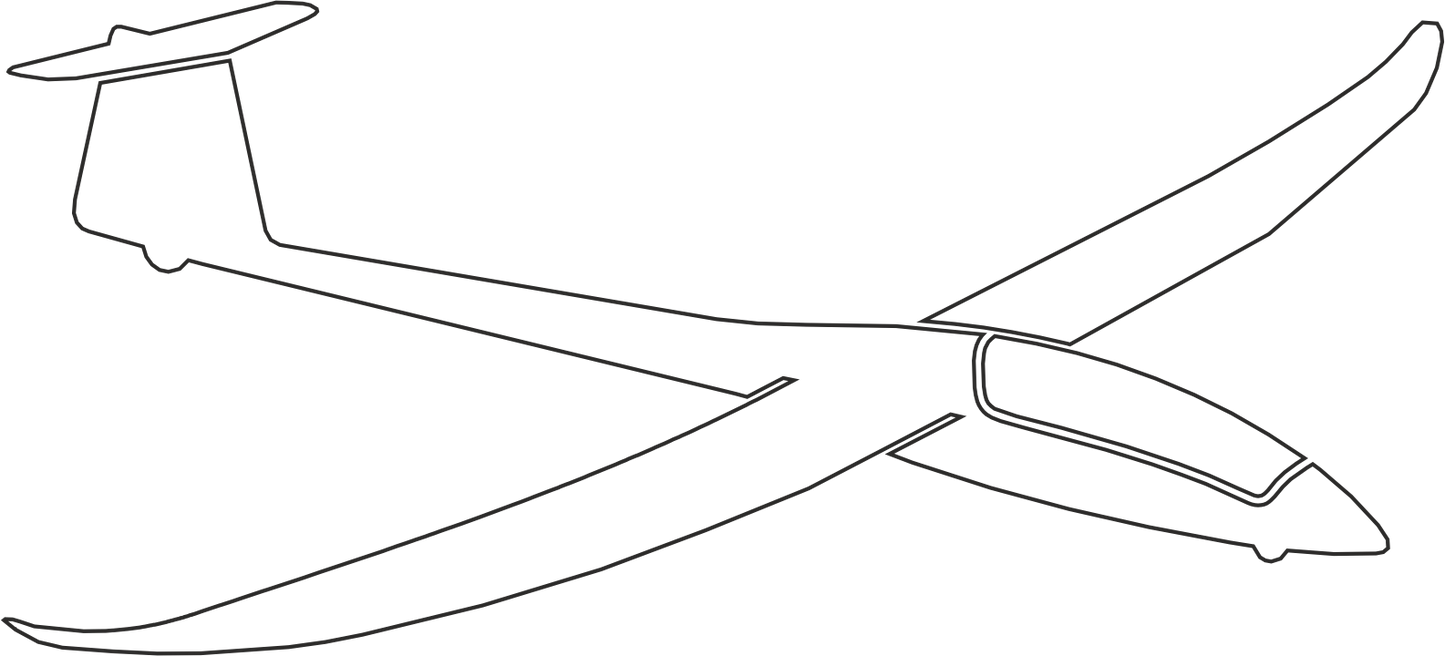 Aufkleber Vinylfolie Flugzeug Segelflugzeug Modellfliegen Hobby