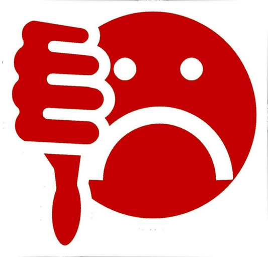 Aufkleber Smiley Daumen runter böse