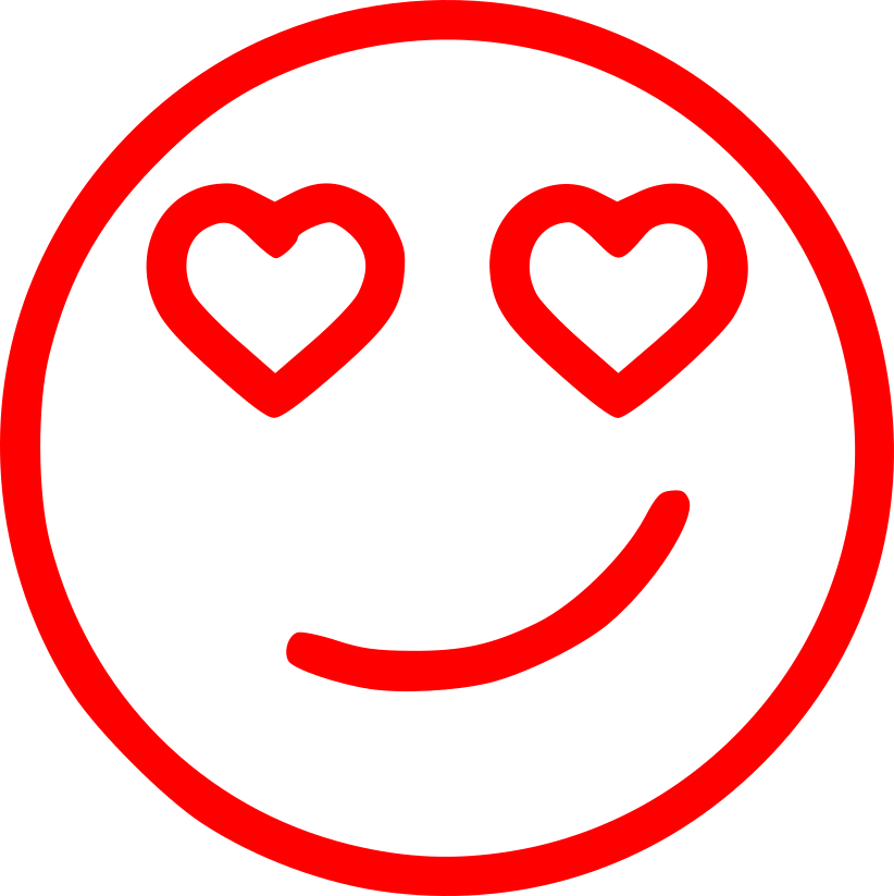 Aufkleber Smiley Herz Love