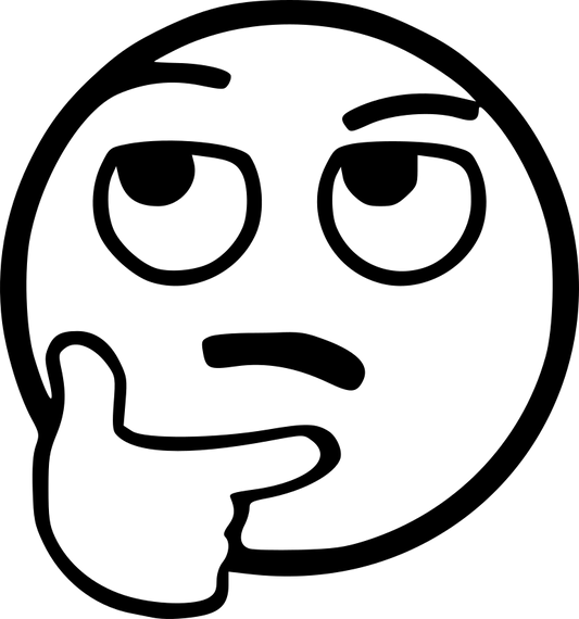 Aufkleber Smiley nachdenklich
