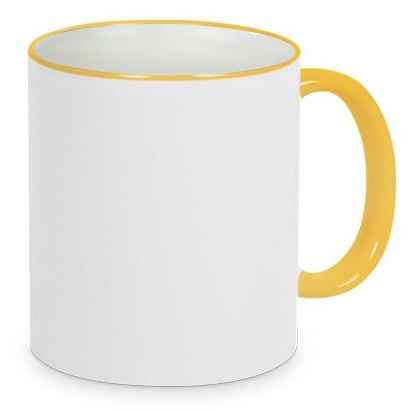 Keramiktasse RIM HANDLE 11oz sonnengelb