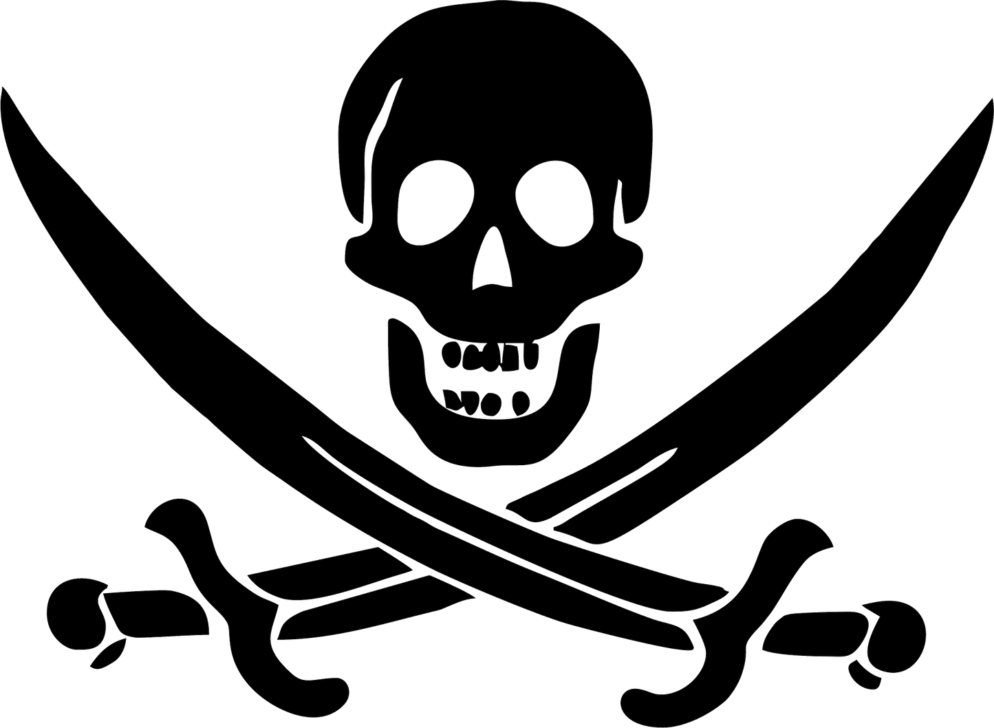 Aufkleber Vinylfolie Totenkopf mit Schwerter