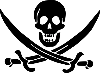 Aufkleber Vinylfolie Totenkopf mit Schwerter