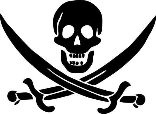Aufkleber Vinylfolie Totenkopf mit Schwerter